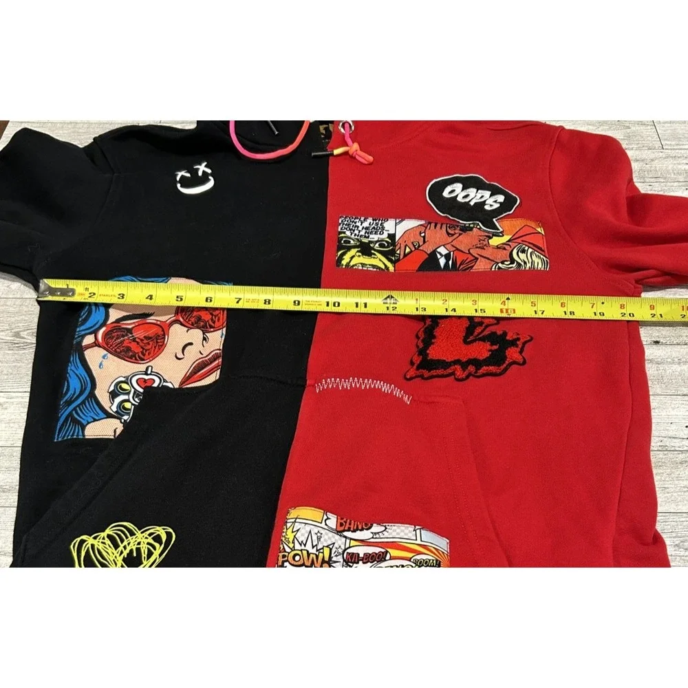 Kleep Reese Split Pullover Hoodie Size LARGE Streetwear Always Fresh Comic Print